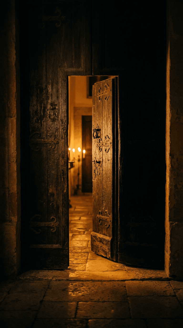 A candlelit Valletta courtyard at dusk